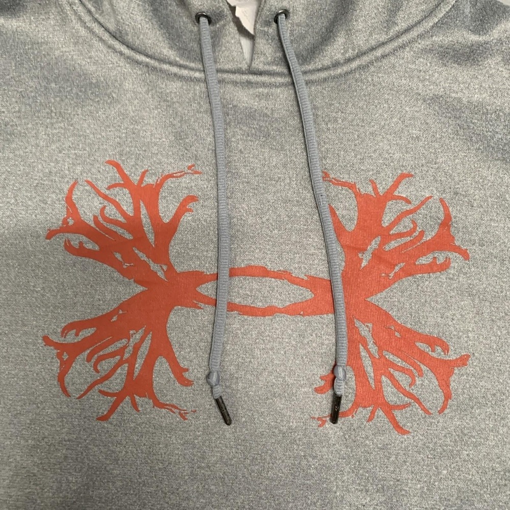 Under Armour UA Rival Antler Hoodie Mens M Loose Pullover Sweatshirt Gray Storm - Picture 3 of 10